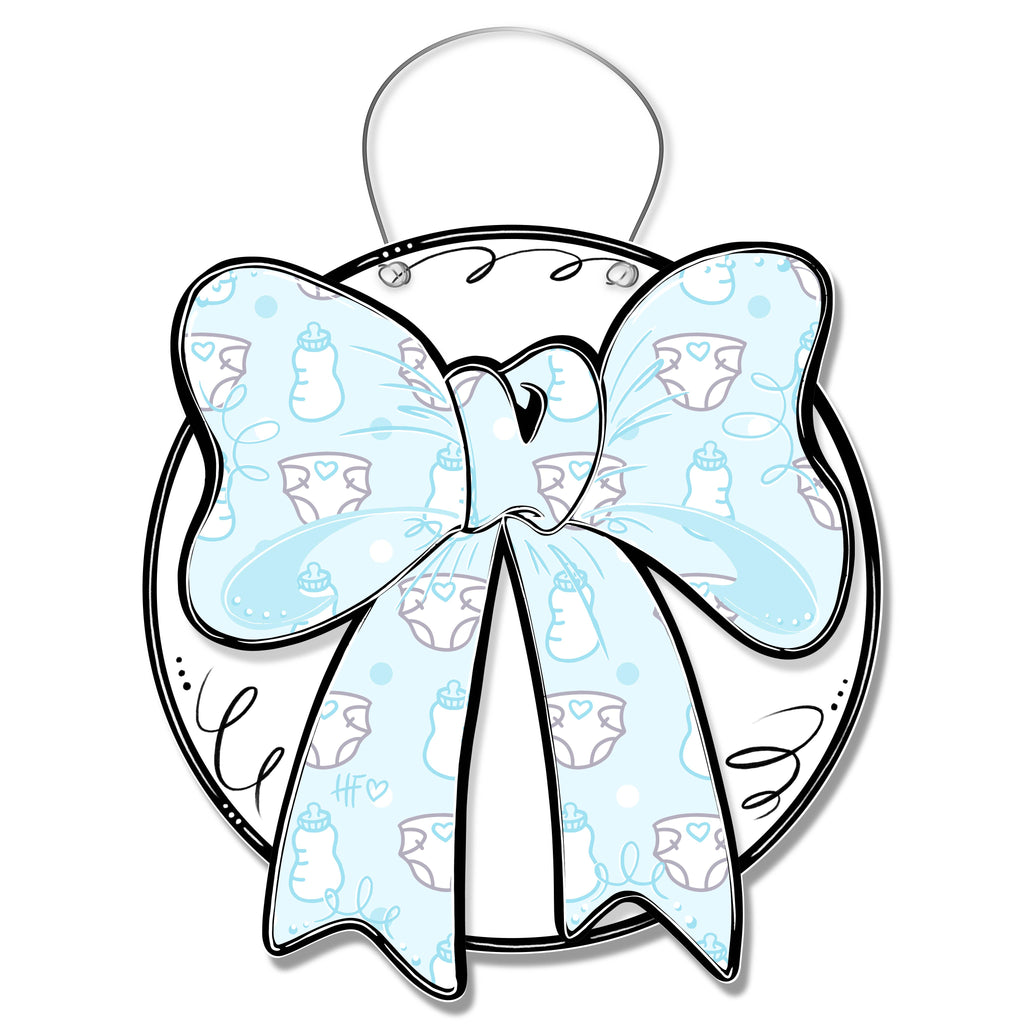Baby Boy Bow Door Hanger