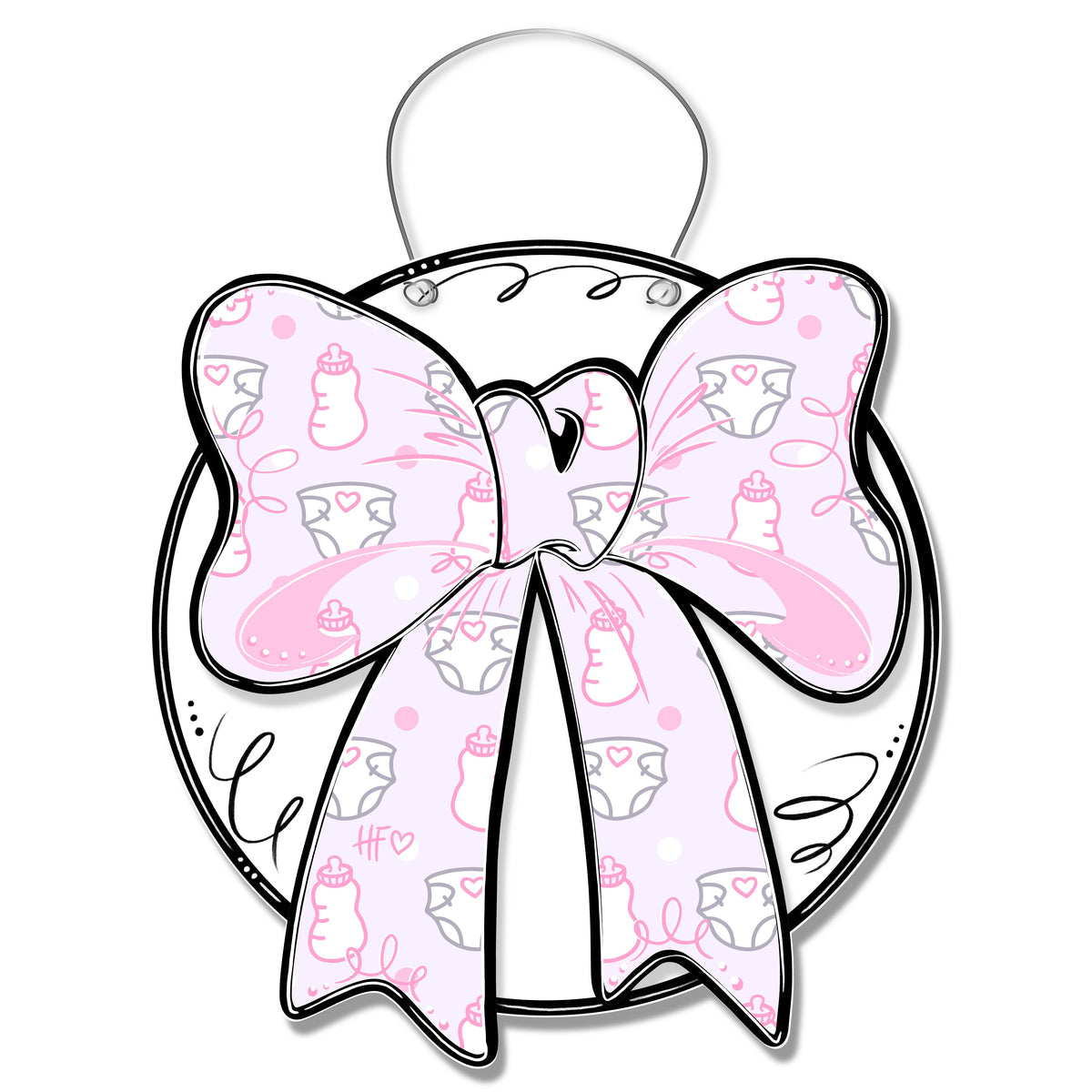Baby Girl Bow Door Hanger