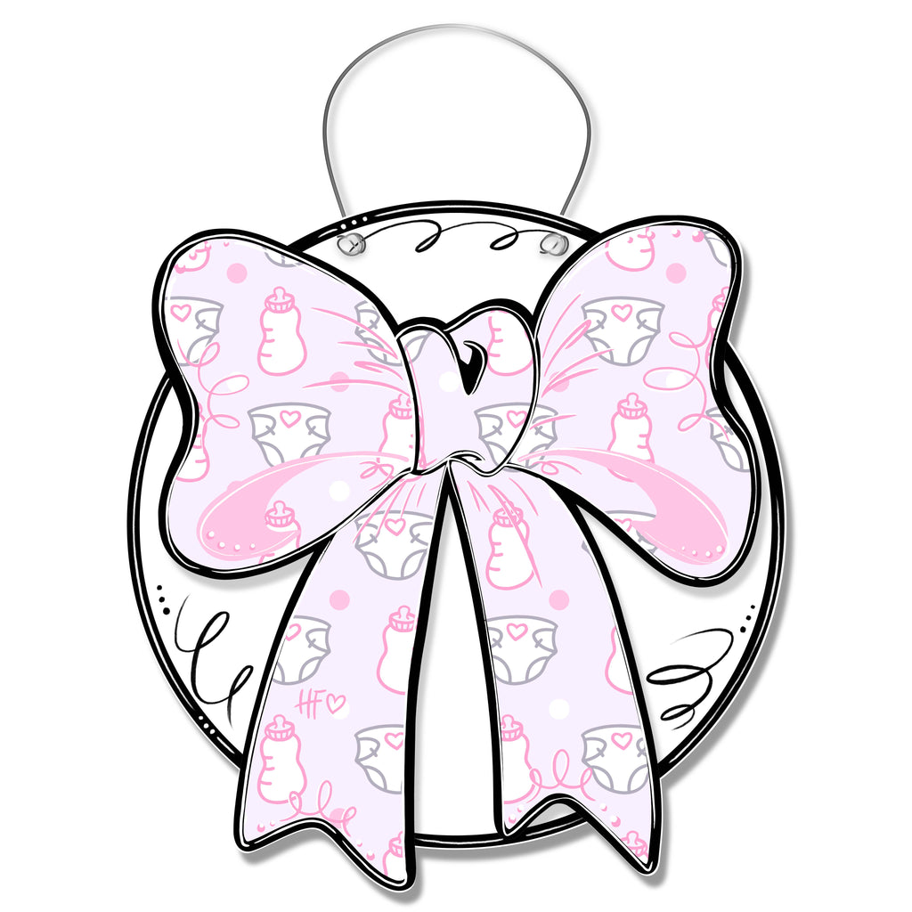 Baby Girl Bow Door Hanger