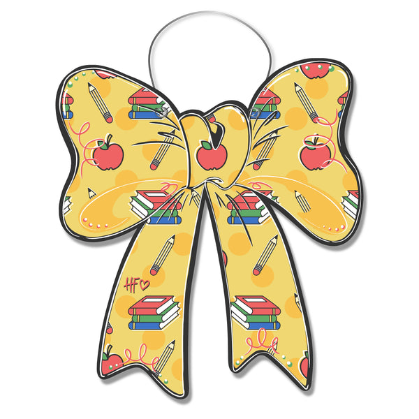 Back to School Apple Bow Door Hanger
