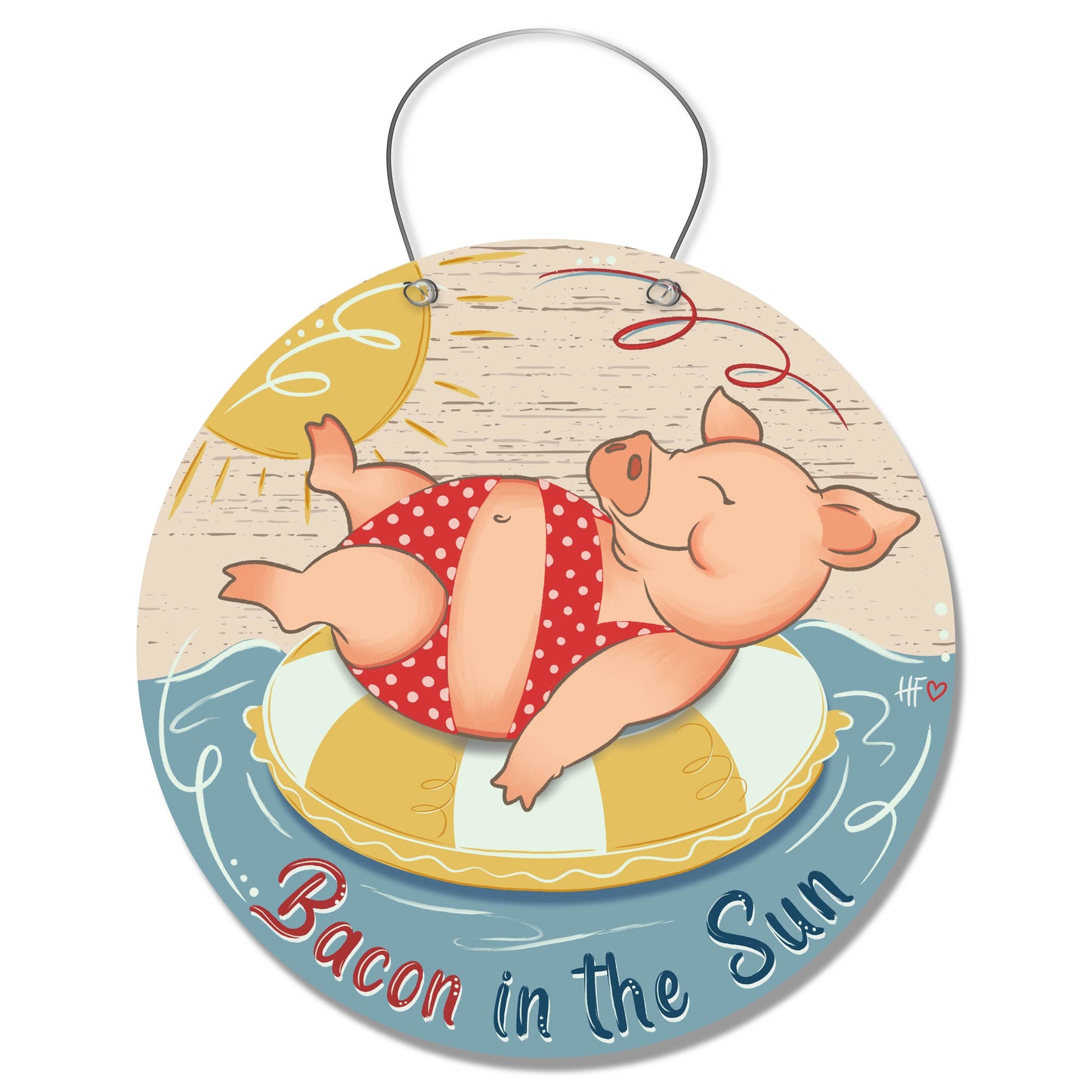 Bacon in the Sun Pig Door Hanger