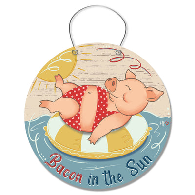 Bacon in the Sun Pig Door Hanger