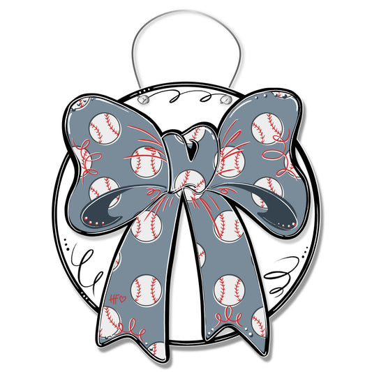 Baseball Bow Door Hanger