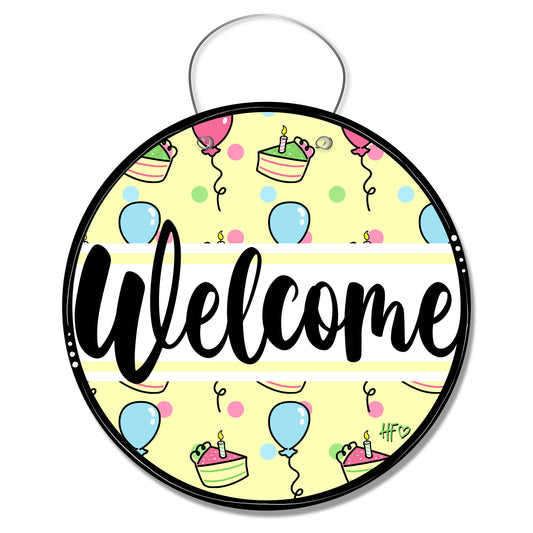 Happy Birthday Welcome Board Door Hanger
