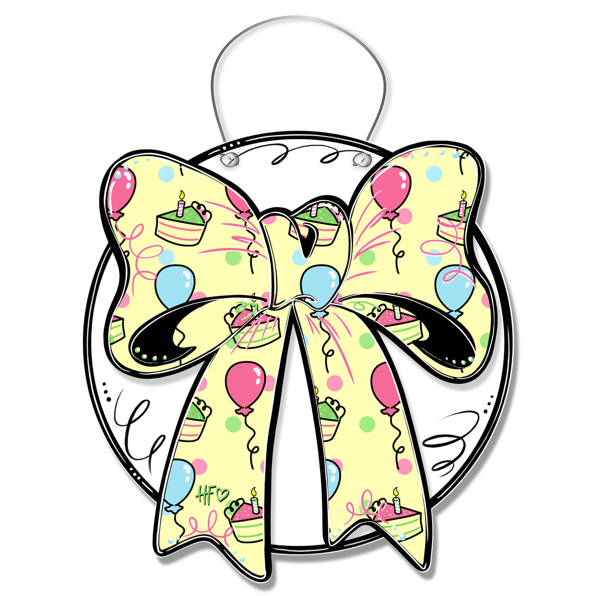Happy Birthday Bow Door Hanger