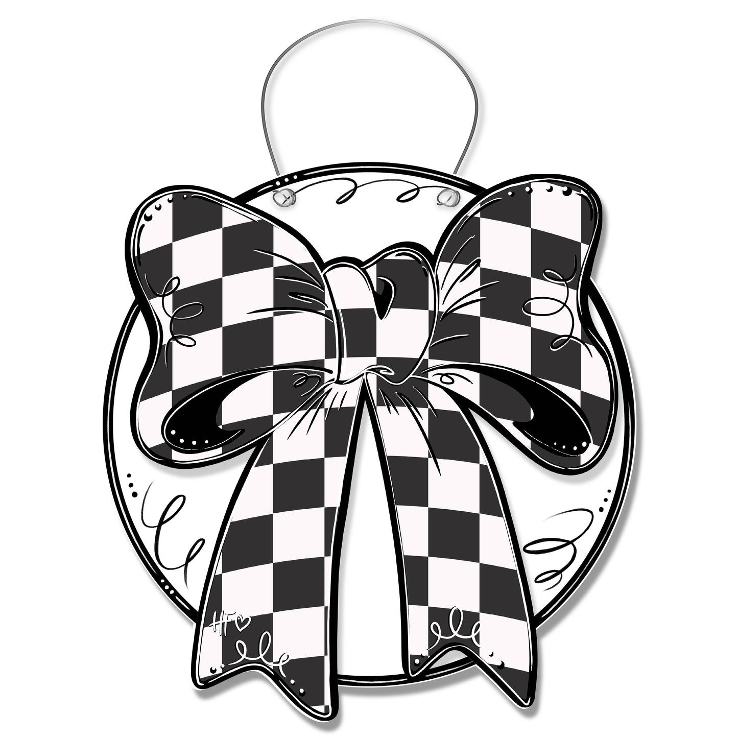 Checkerboard Bow Door Hanger