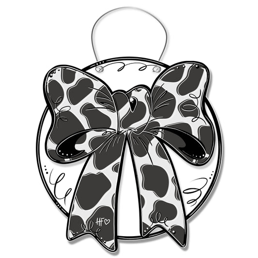 Cow Print Bow Door Hanger