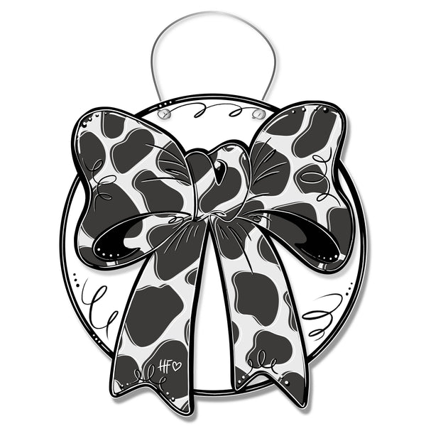 Cow Print Bow Door Hanger