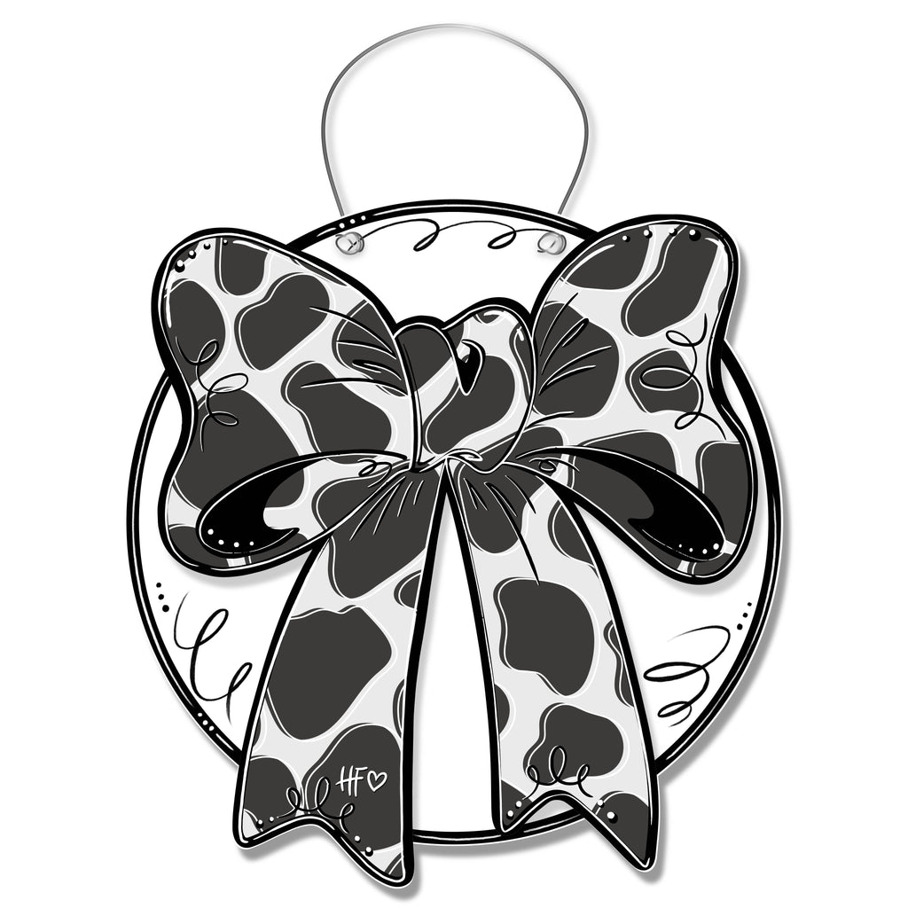 Cow Print Bow Door Hanger