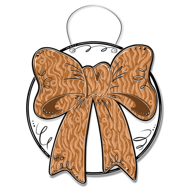 Highland Cow Pattern Bow Door Hanger