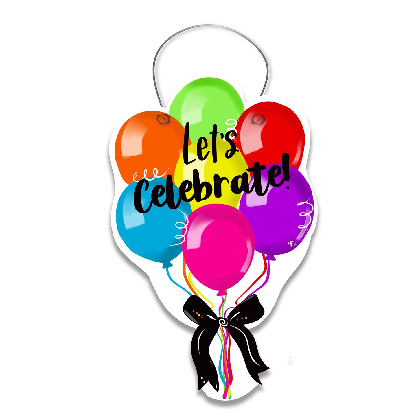 Let's Celebrate Birthday Balloons Door Hanger