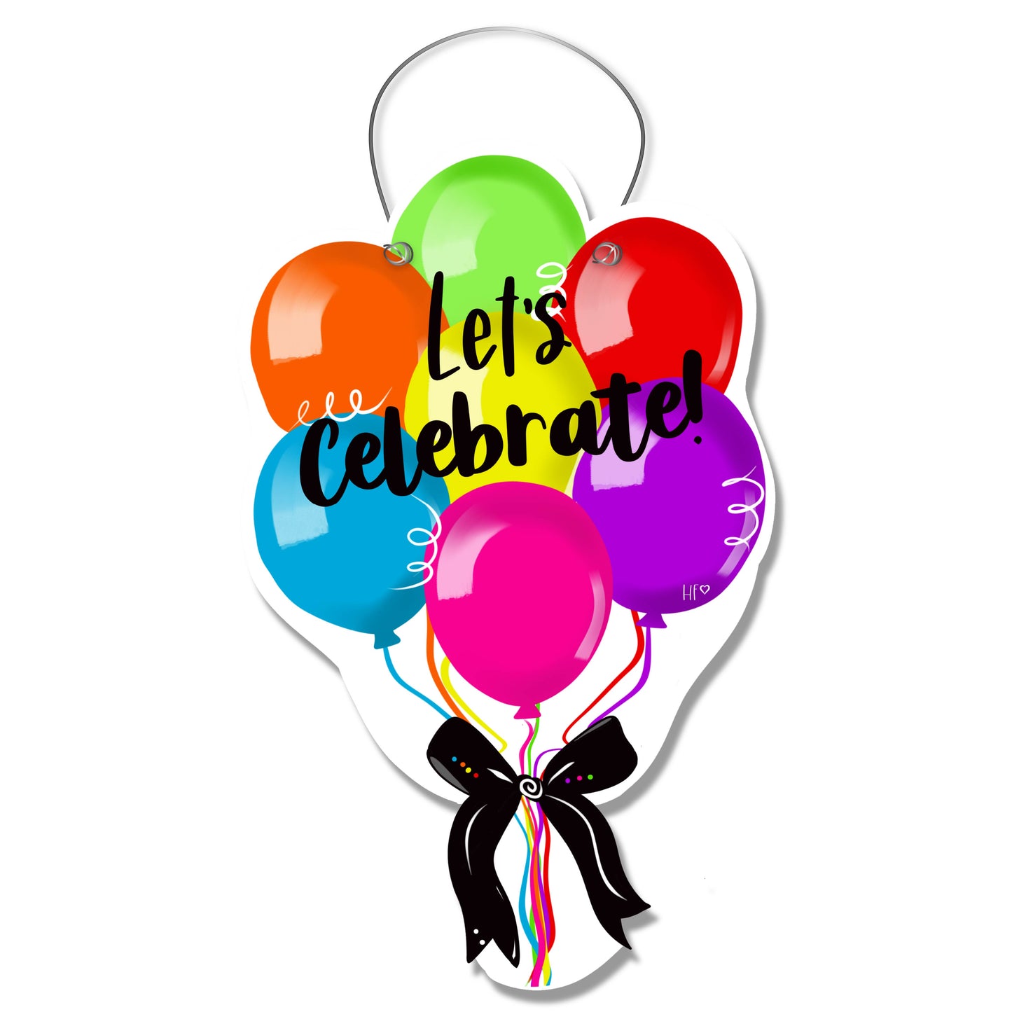 Let's Celebrate Birthday Balloons Door Hanger