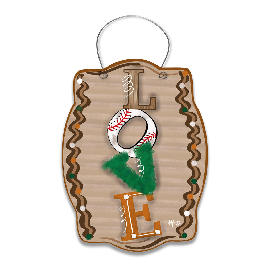 Baseball LOVE Board (Vertical) Door Hanger