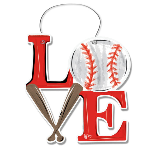 Baseball LOVE Door Hanger