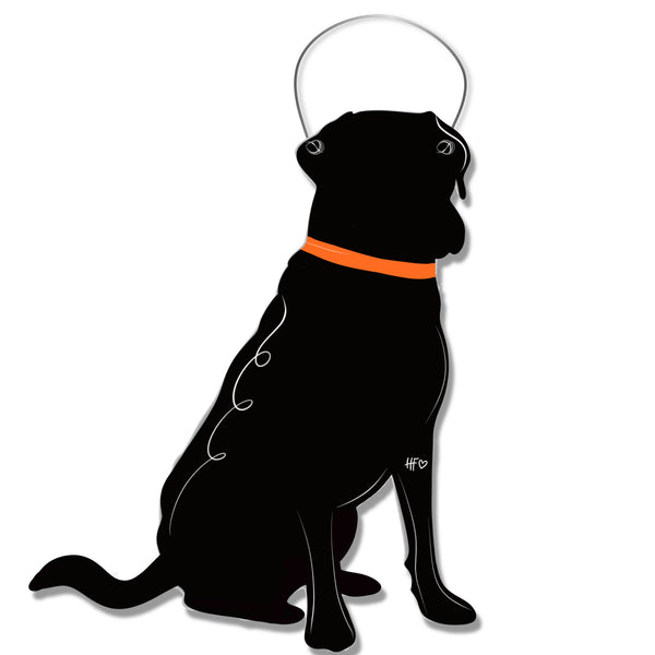 Beau the Black Lab Hunting Dog Door Hanger