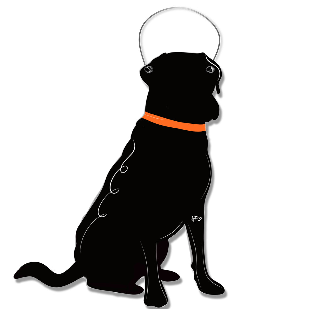 Beau the Black Lab Hunting Dog Door Hanger
