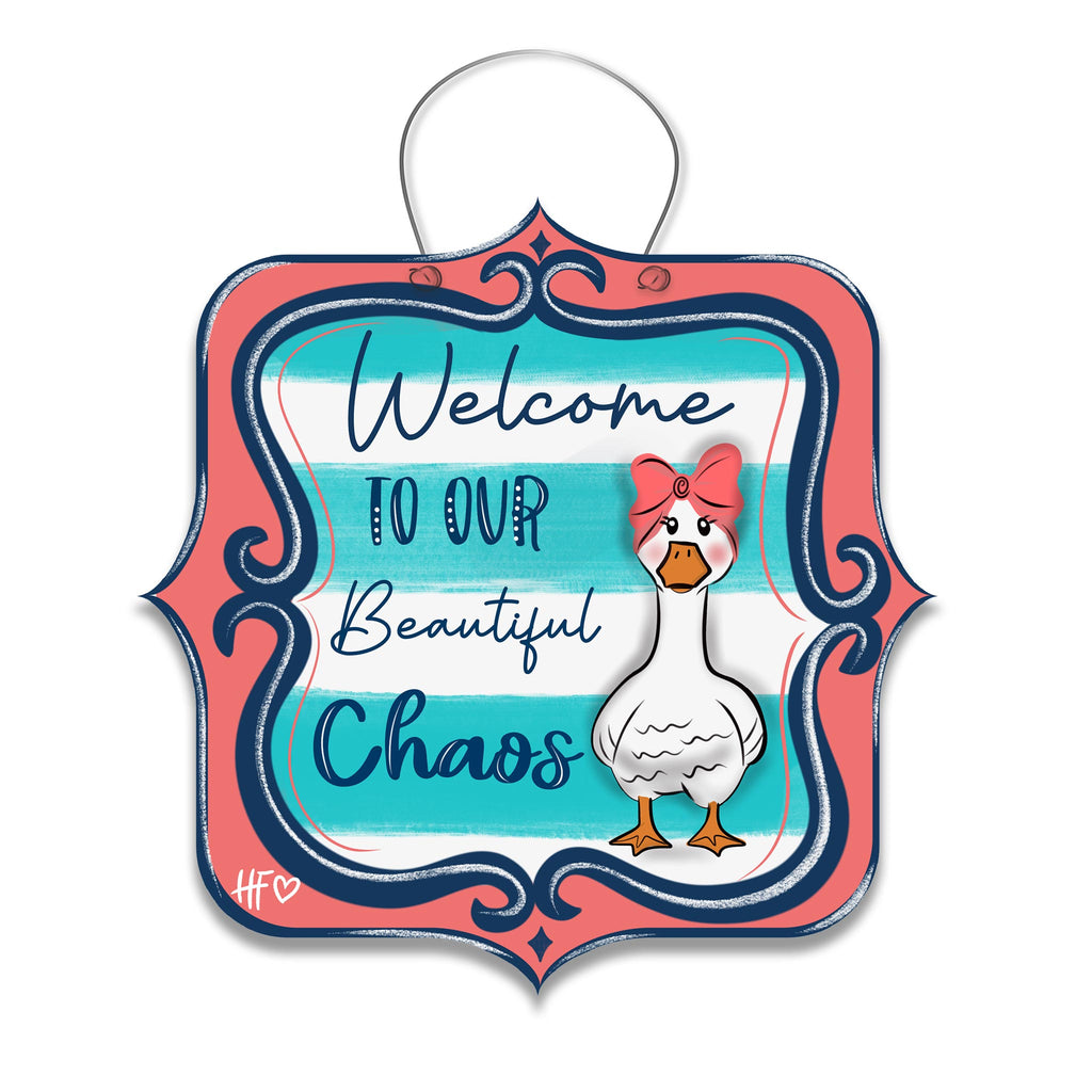 Welcome to our Beautiful Chaos Goose Door Hanger