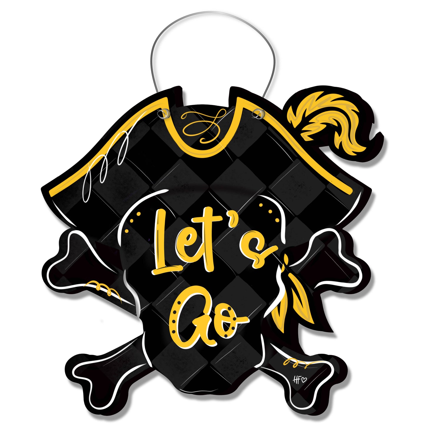 Black & Gold Let's Go Door Hanger
