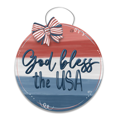 God Bless the USA Soft Colors Door Hanger