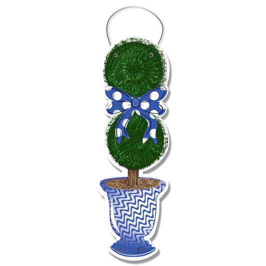 Blue Topiary Porch Planter Door Hanger