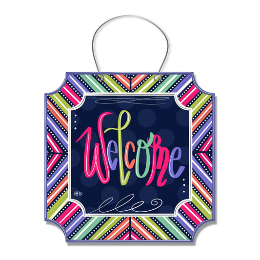 Bold & Beautiful Welcome Door Hanger.