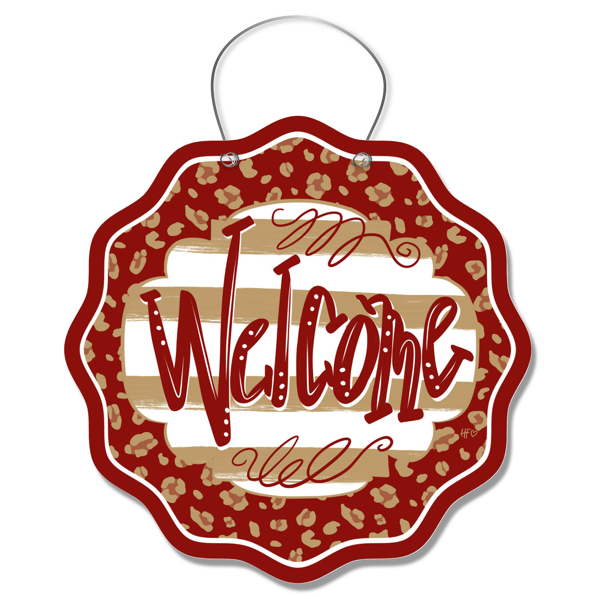 Boston Leopard Welcome Door Hanger