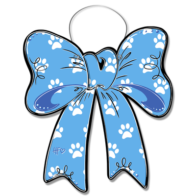 Bow Pawprints Dog Door Hanger