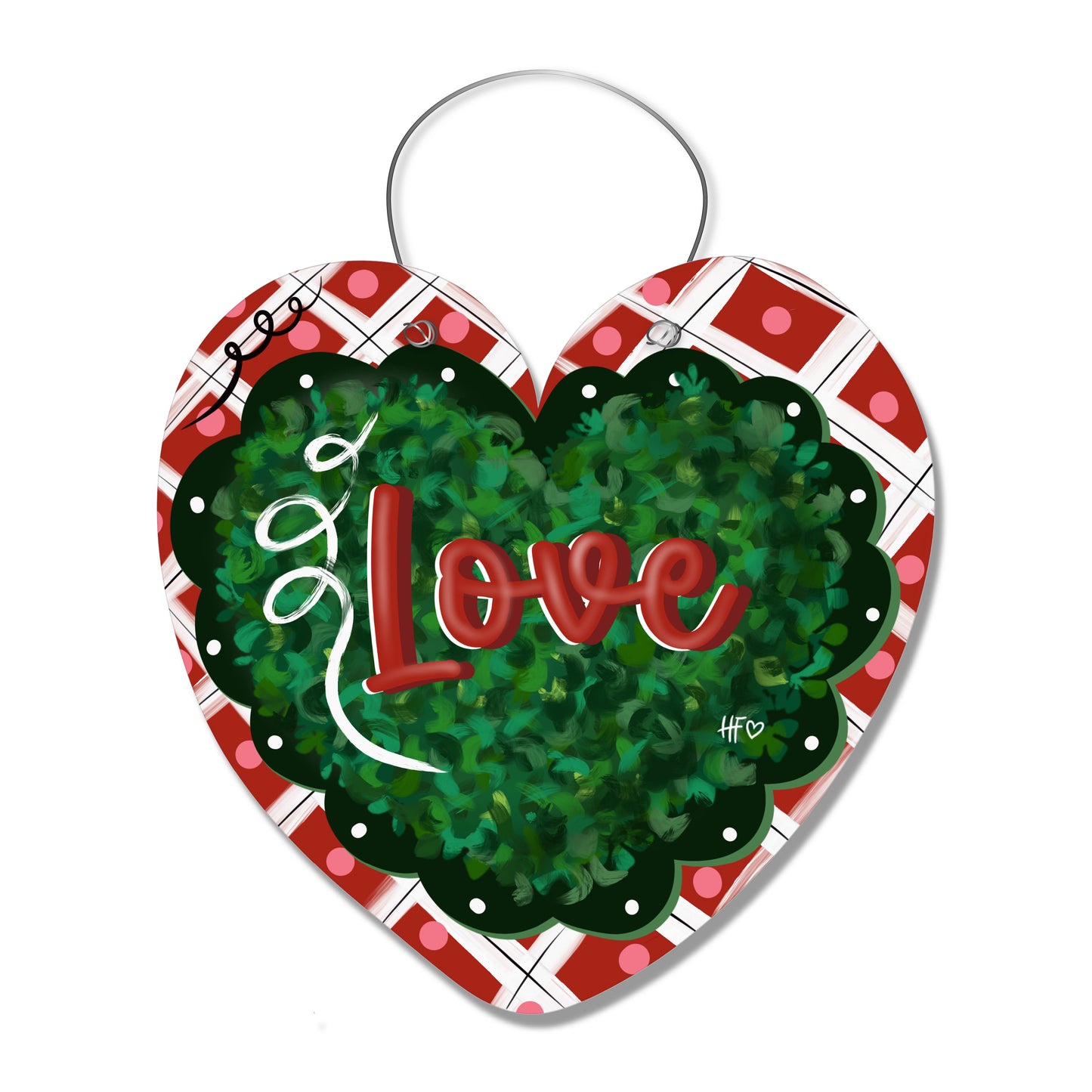 Boxwood Valentines Heart Door Hanger