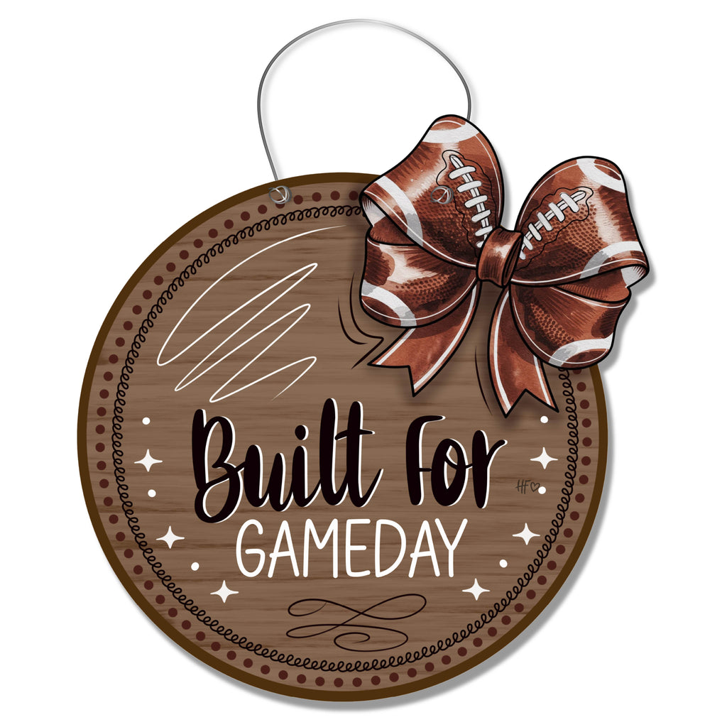 Built for Gameday Football Bow Door Hanger