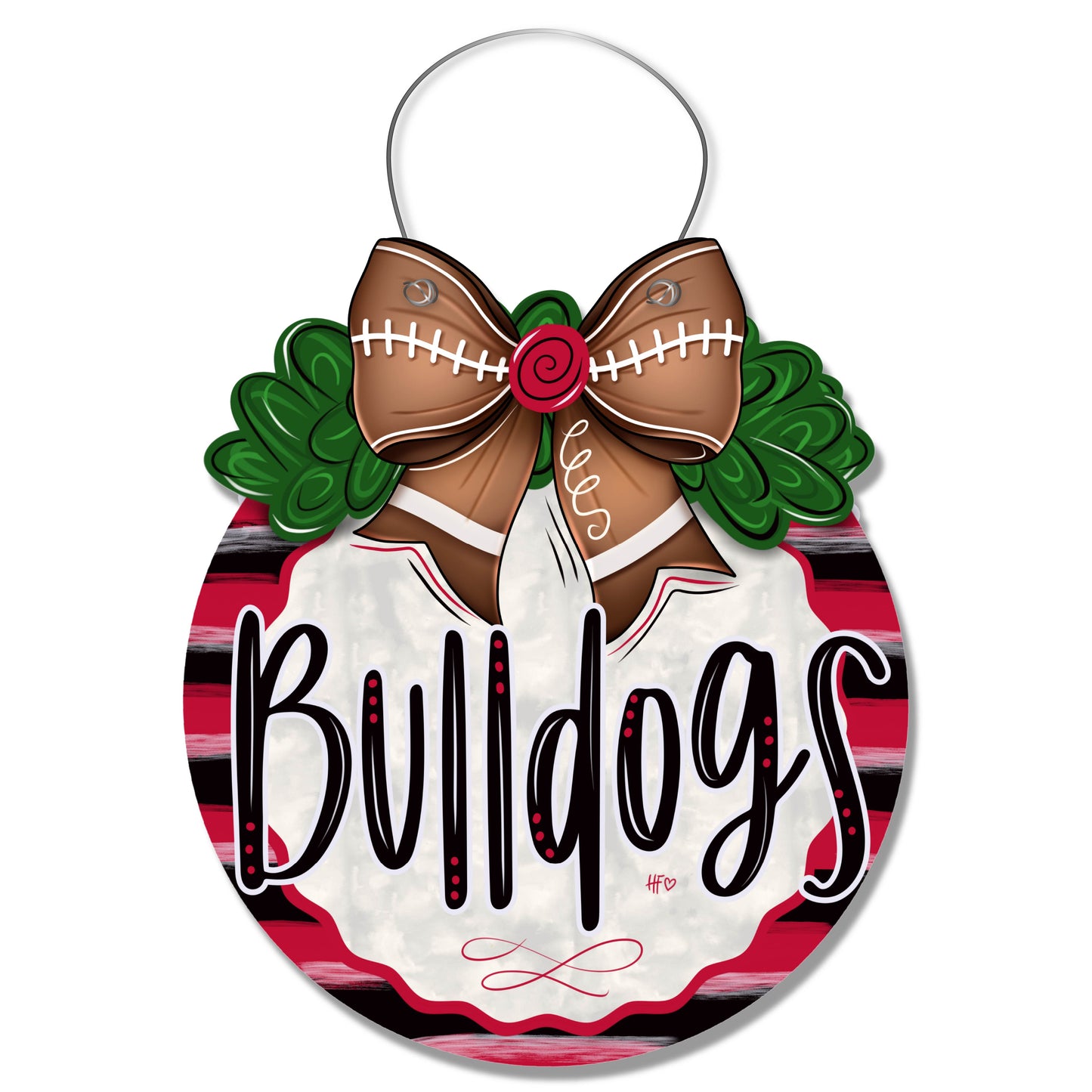 Bulldog Stripes Door Hanger