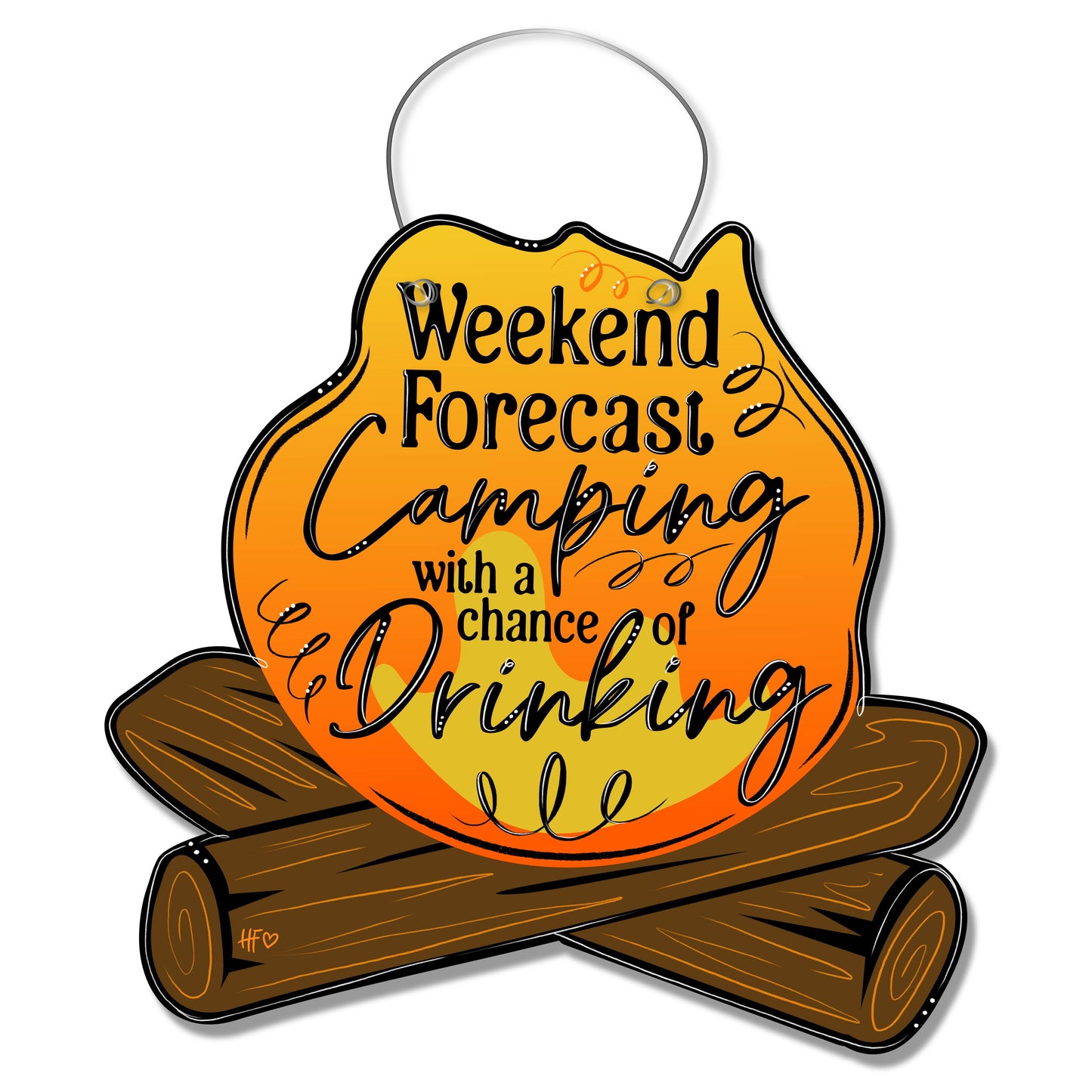 Campfire Weekend Forecast Door Hanger
