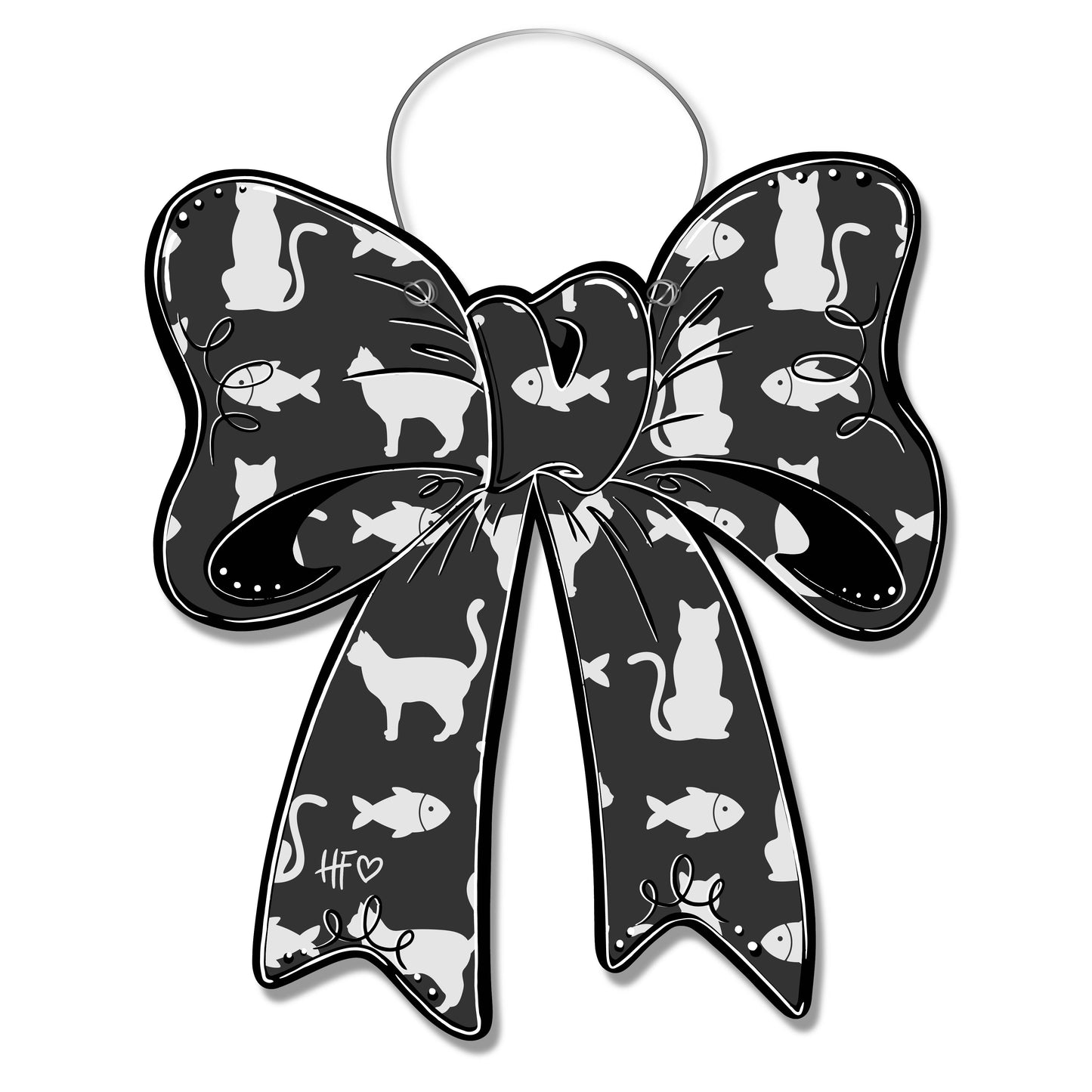 Cat Silhouette Bow Door Hanger