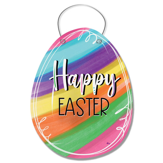 Candy Stripe Easter Egg Door Hanger