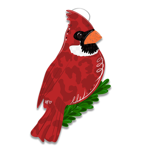 Spring Cardinal Door Hanger (Facing Right)