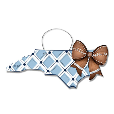 Carolina Blues Bow North Carolina Door Hanger