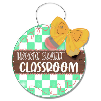 Checkered Home Sweet Classroom Door Hanger