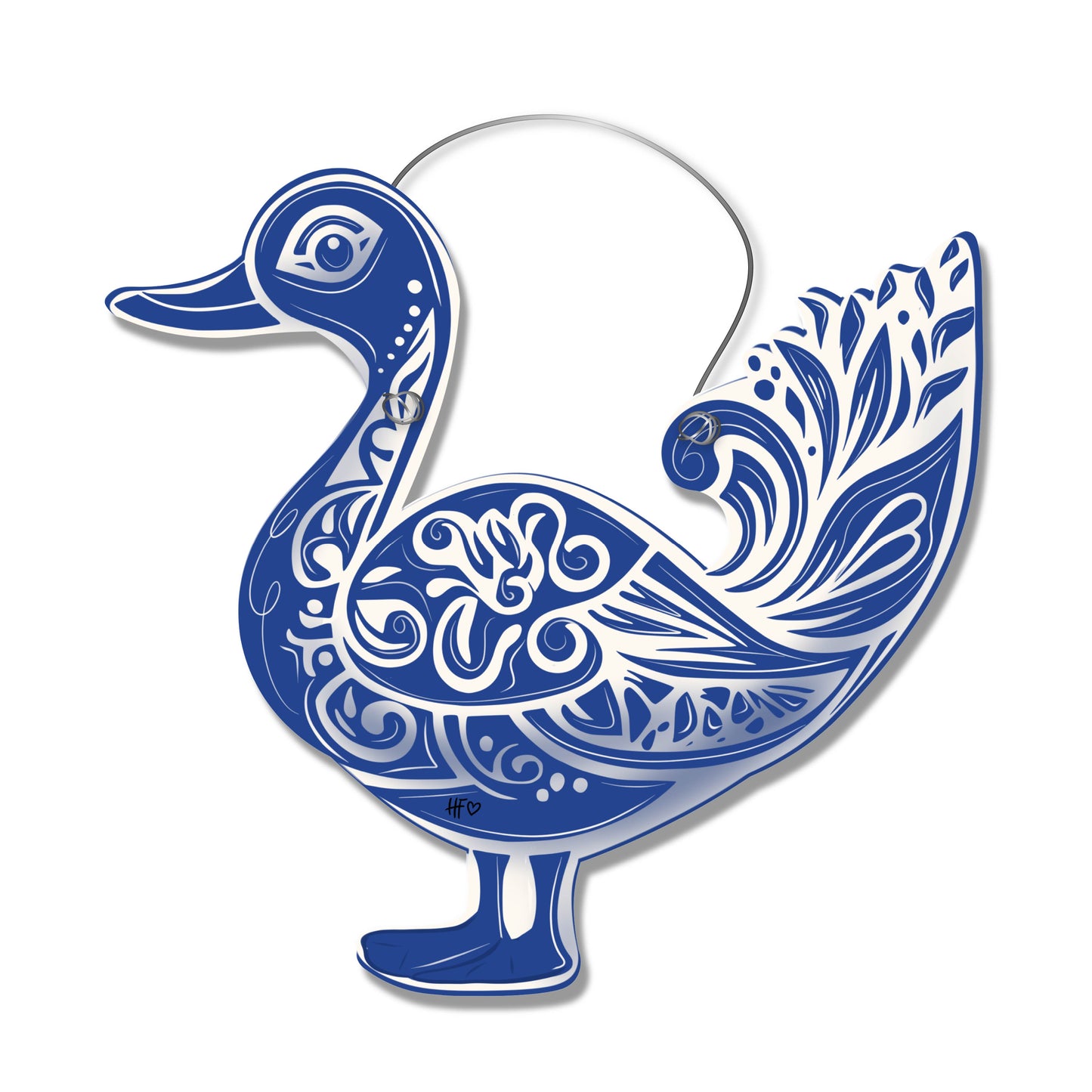 Carolina Chinoiserie Blue & White Duck Door Hanger