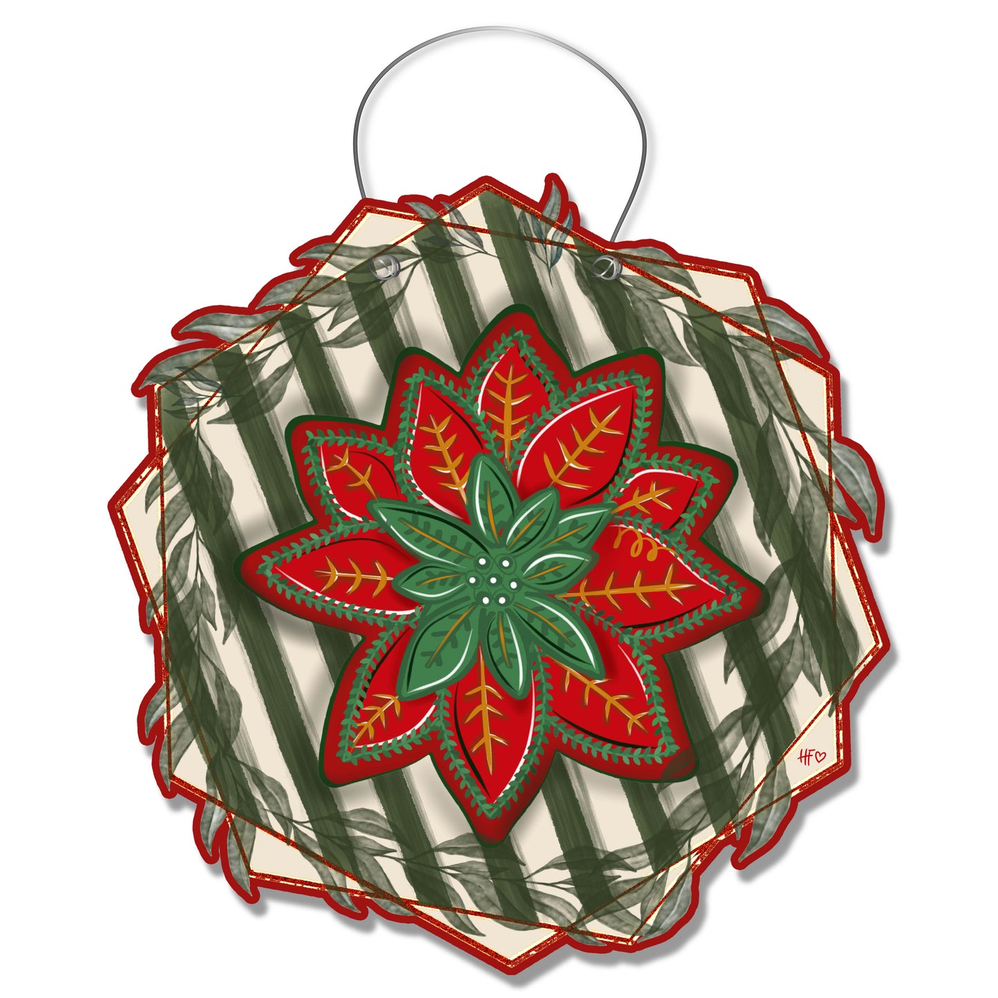 Christmas Flower BOHO Door Hanger