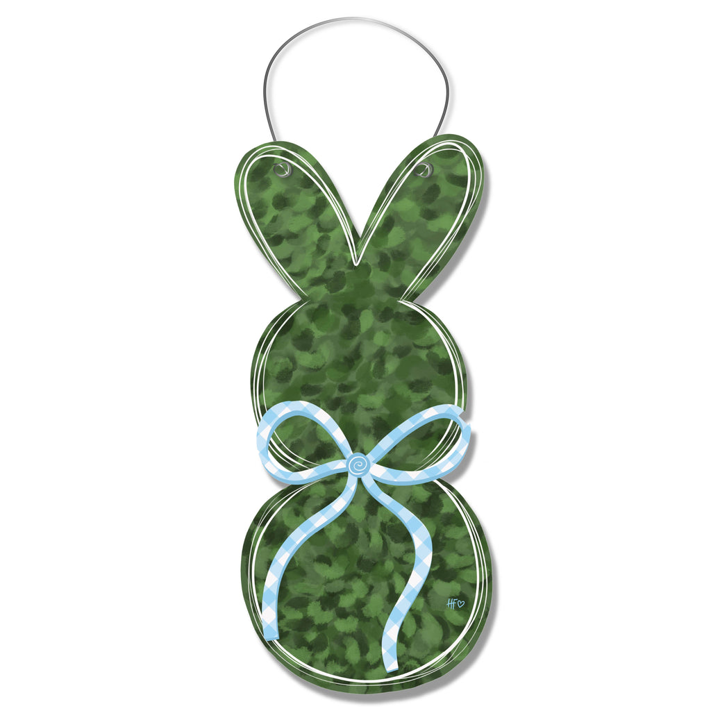 Classic Boxwood Bunny Door Hanger