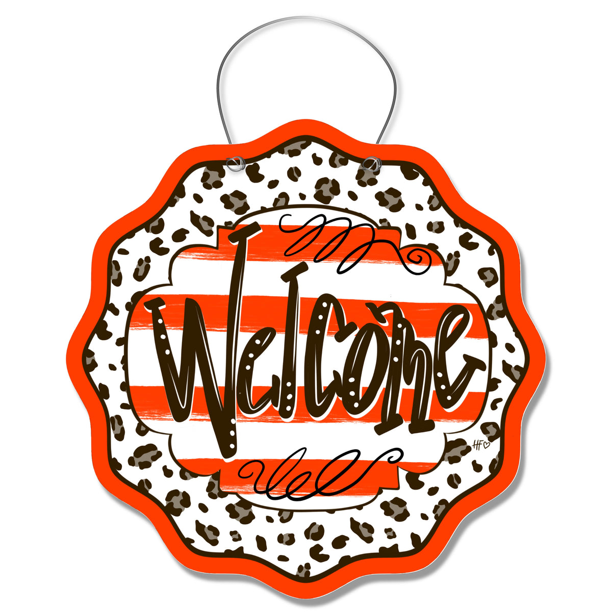 Cleveland Leopard Welcome Door Hanger