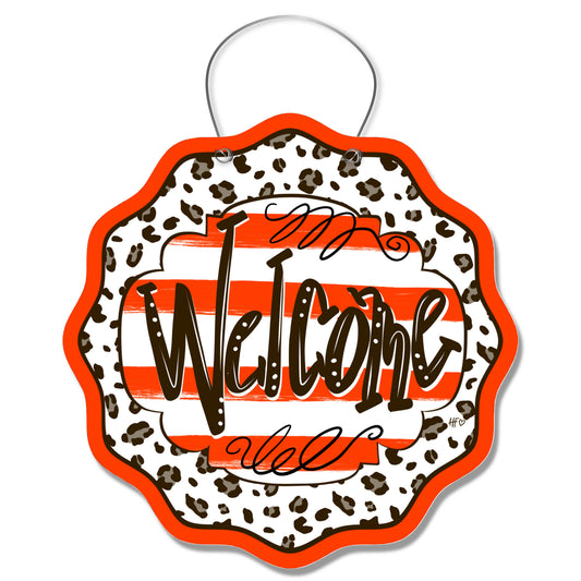 Cleveland Leopard Welcome Door Hanger
