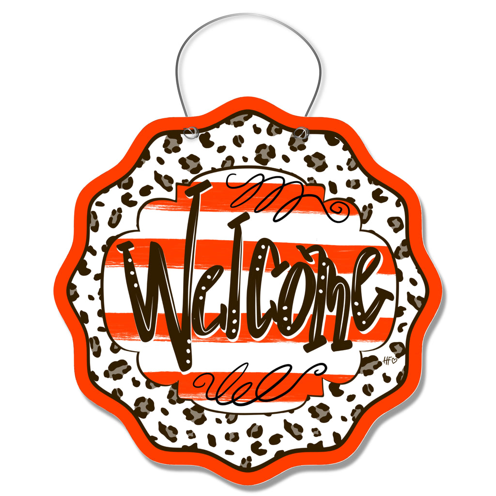 Cleveland Leopard Welcome Door Hanger