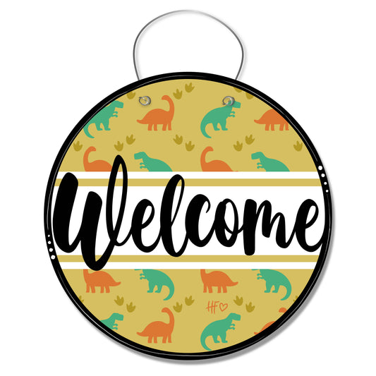 Dinosaur Welcome Board Door Hanger
