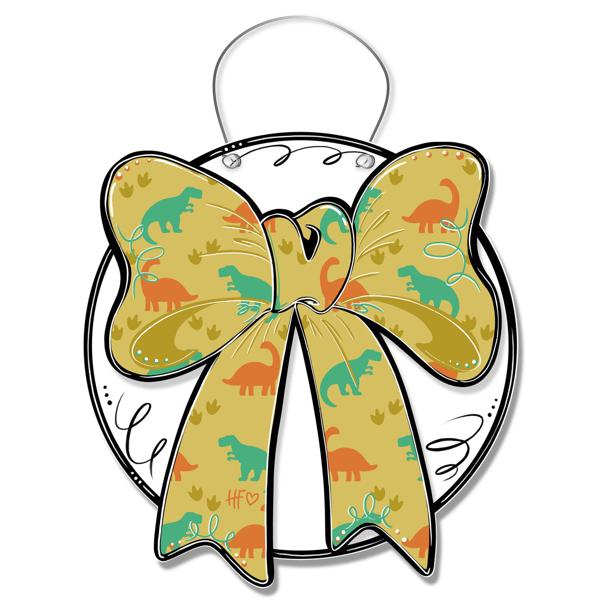 Dinosaur Bow Door Hanger