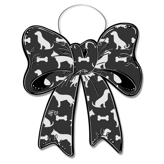 Dog Silhouette Bow Door Hanger