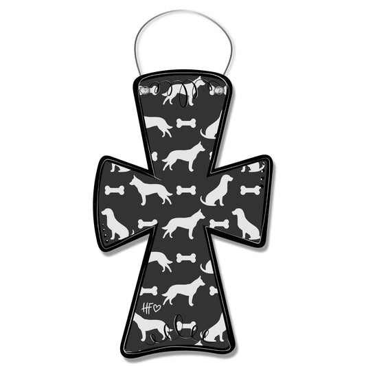 Dog Silhouette Cross Door Hanger
