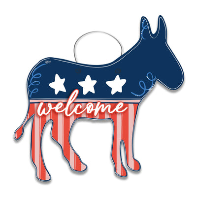 Democrat Donkey Welcome Door Hanger