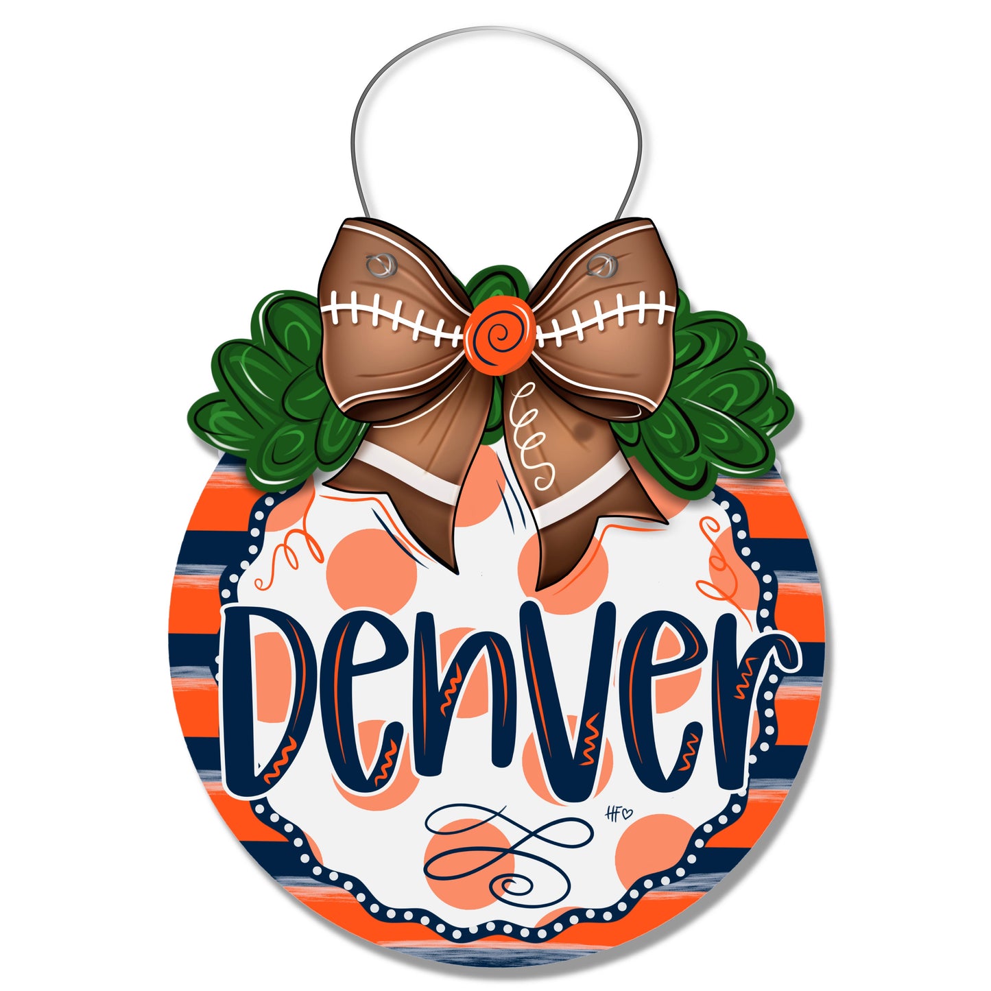 Denver Football Door Hanger