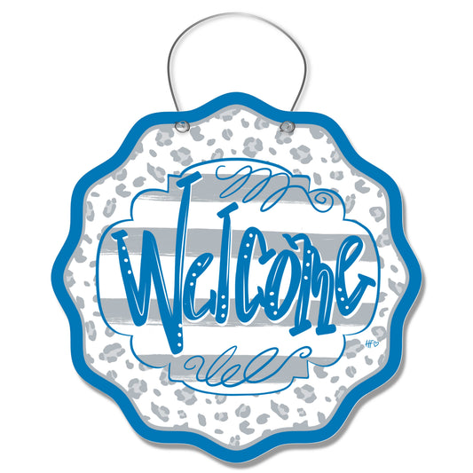 Detroit Leopard Welcome Door Hanger