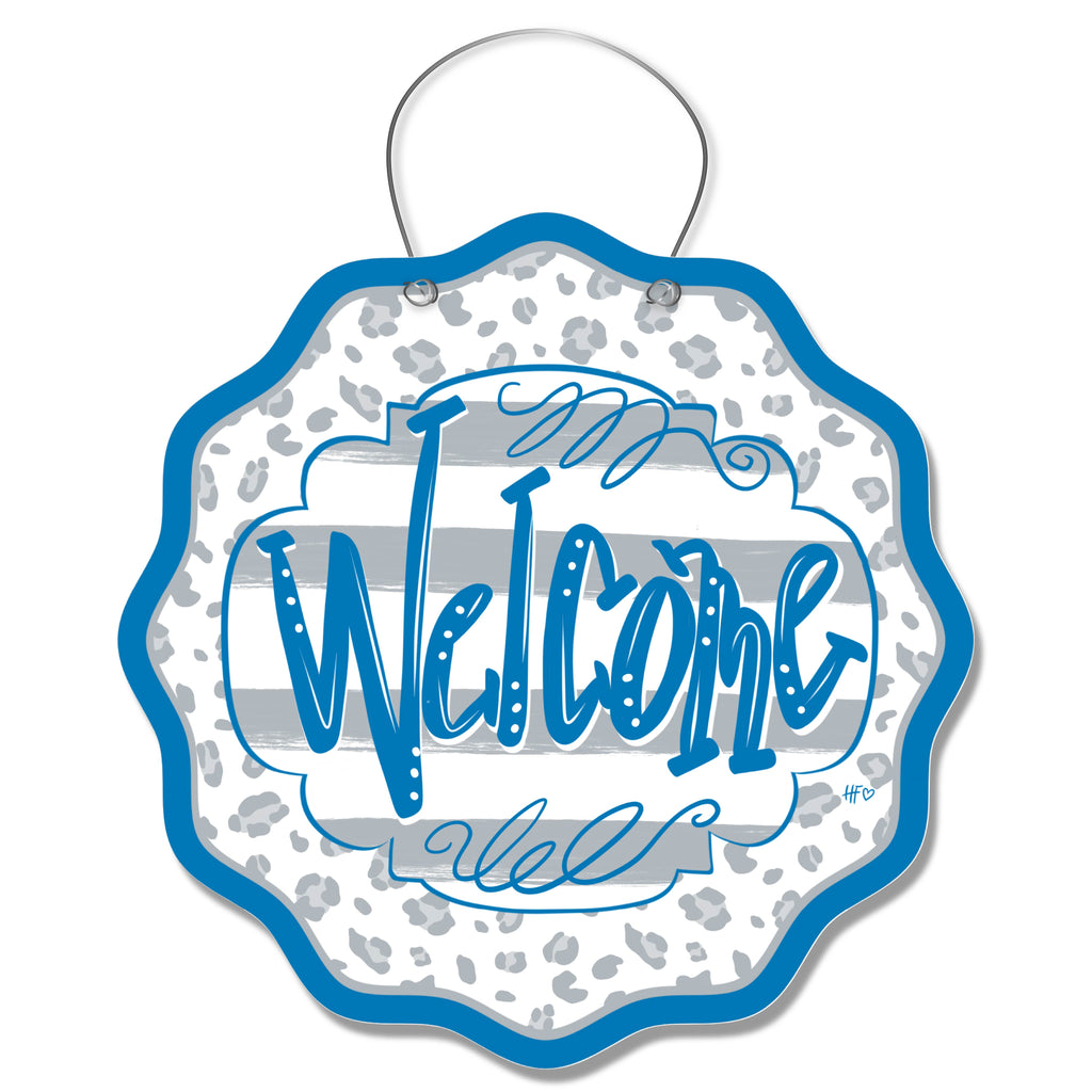 Detroit Leopard Welcome Door Hanger